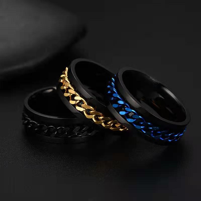 Men Accessories Name - Bagues de couple rotatives en acier