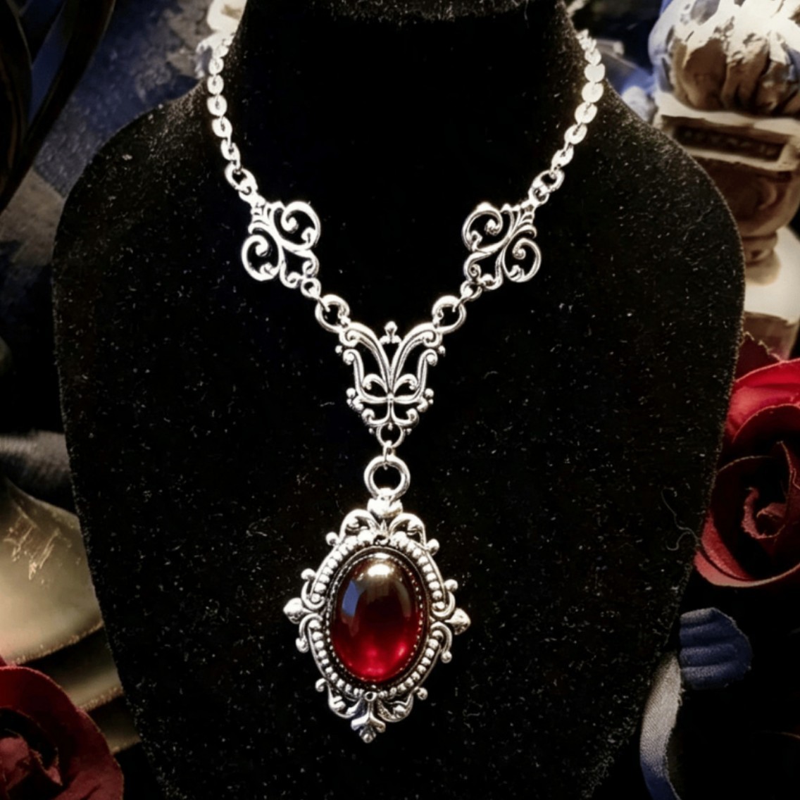 Men'S Vampire Accessories - Collier Cameo Vampire, Cameo Sang, Bijoux