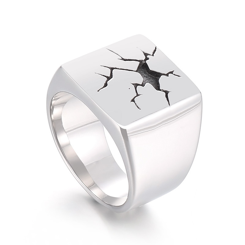 Signet Ring Men - Oral alière carrée ou ronde en