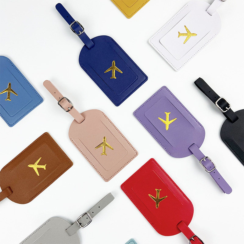 Men Accessories Name - Étiquettes à bagages colorées en cuir