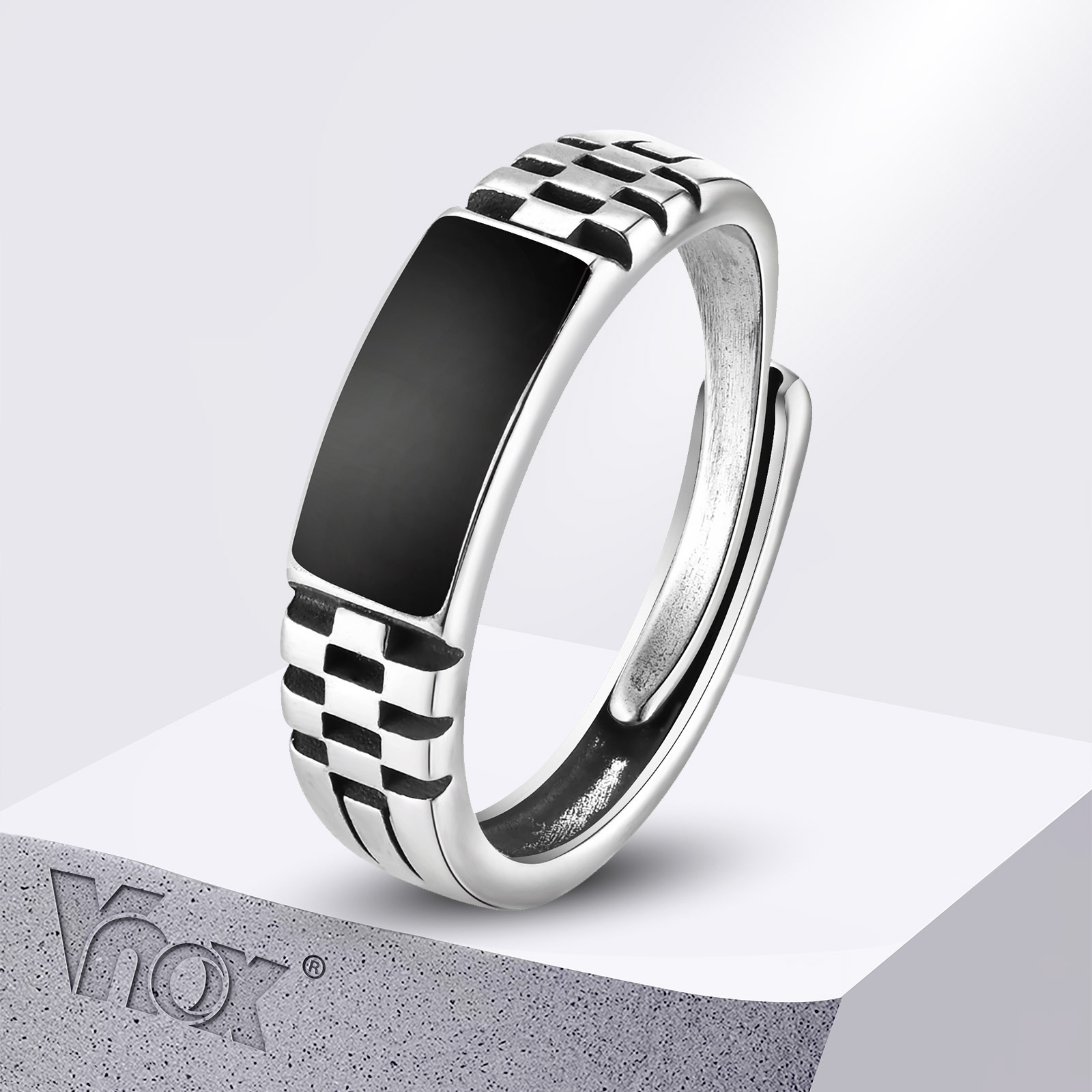 Signet Ring Men - Vnox-Bagues ouvertes pour hommes, chevalière en