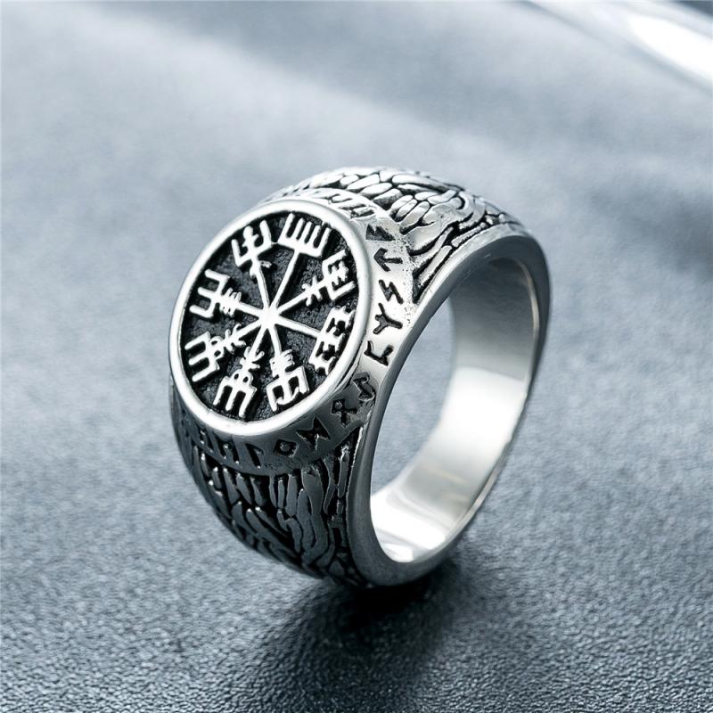 Signet Ring Men - Oral alière rune viking vintage pour