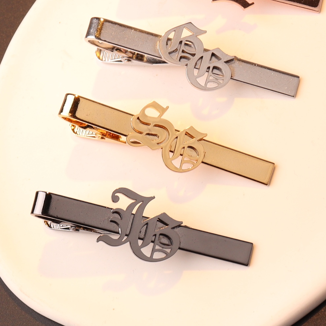 Men Accessories Name - Pince à cravate avec initiales de
