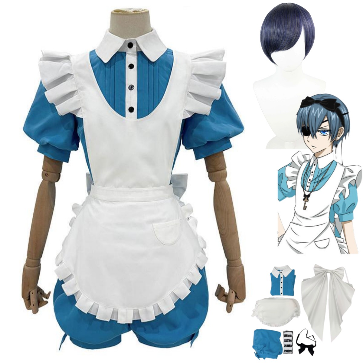 Men'S Suit Accessories - Costume de cosplay Ciel Phantomhive Sourire