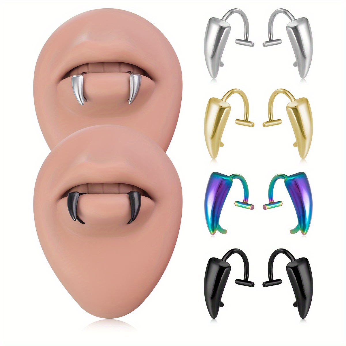 Men'S Vampire Accessories - 1pair en acier inoxydable Vampire dentition
