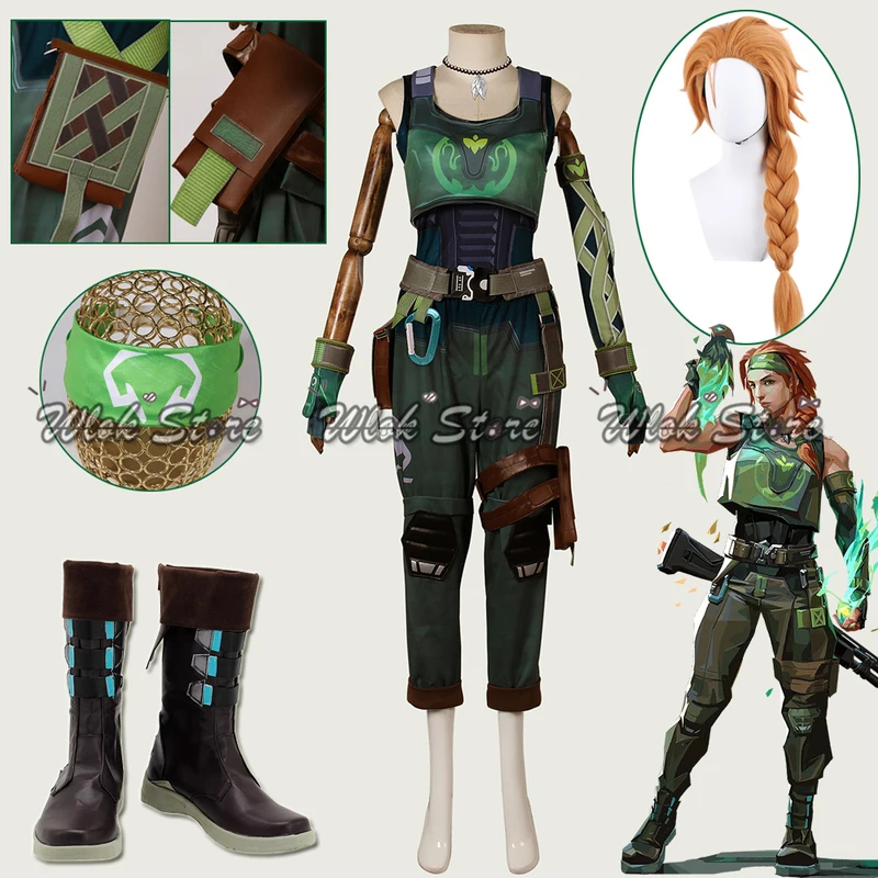 Men Accessories Bag - ABC123Game VALORANT Cosplay Skye Costume Perruque