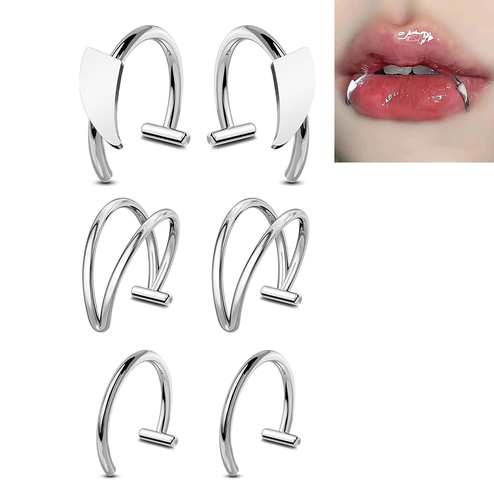 Men'S Vampire Accessories - Faux anneau à lèvres en acier