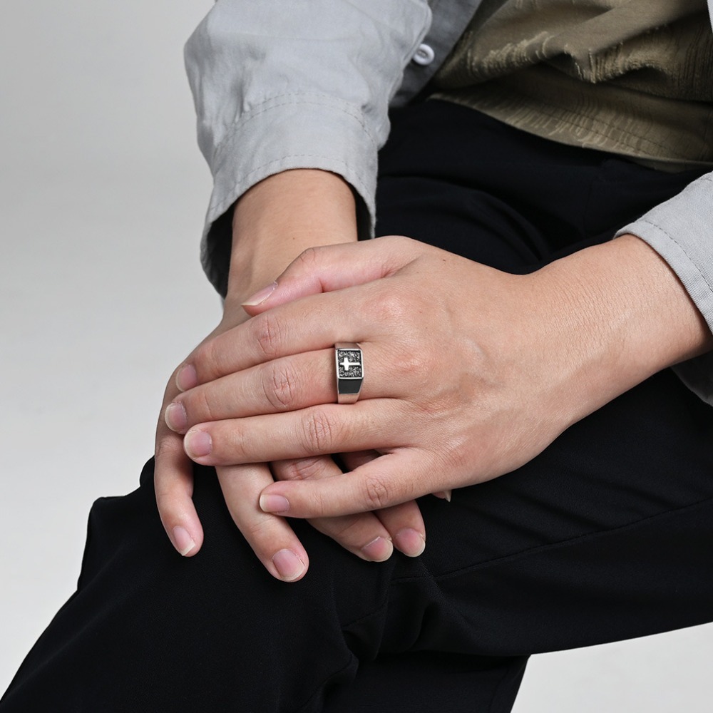 Somen – Bague chevalière crois - Signet Ring Men avis et prix