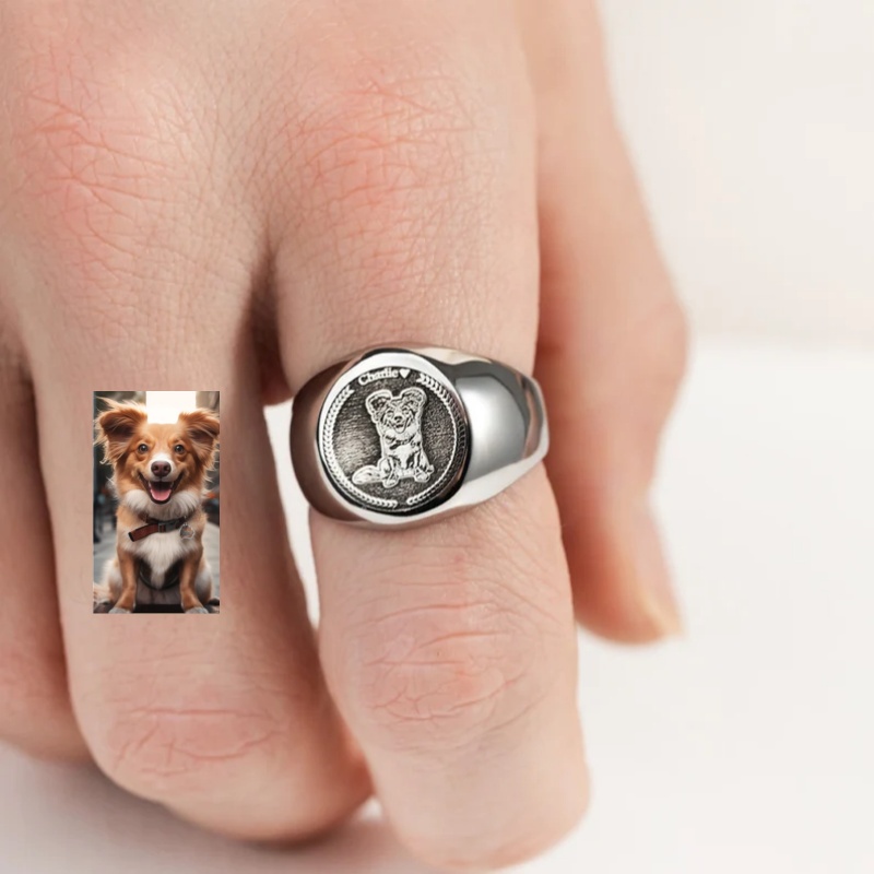 Bague signet personnalisée ave - Signet Ring Men avis et prix