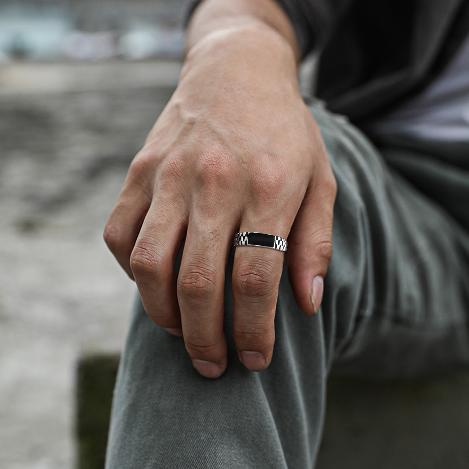 Vnox-Bagues ouvertes pour homm - Signet Ring Men avis et prix