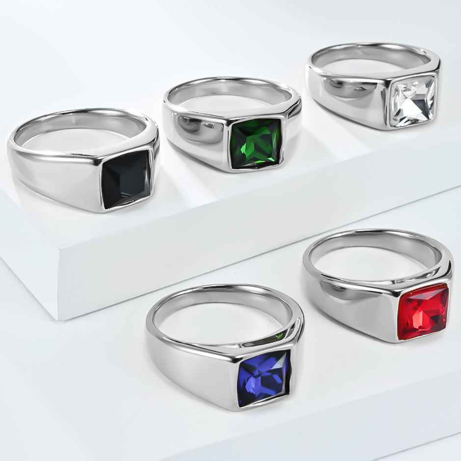 Bague chevalière carrée en Zir - Signet Ring Men avis et prix