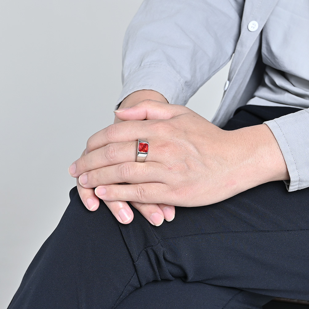 Bague chevalière carrée en Zir - Signet Ring Men avis et prix