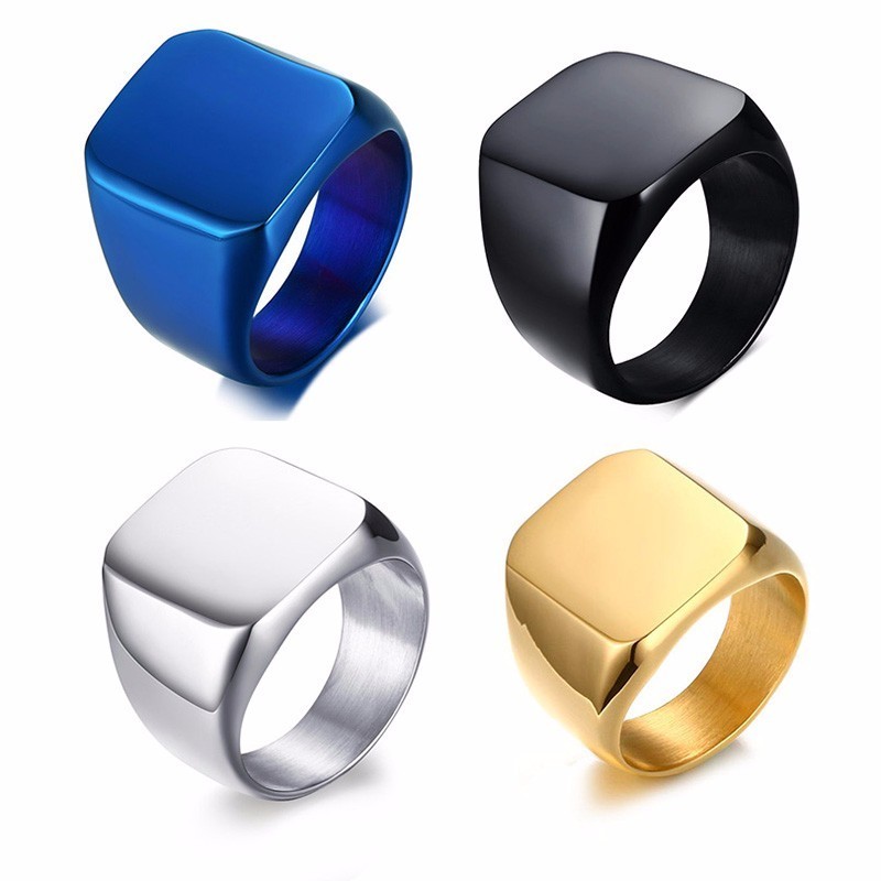 Vnox-Bague timbre personnalisé - Signet Ring Men avis et prix