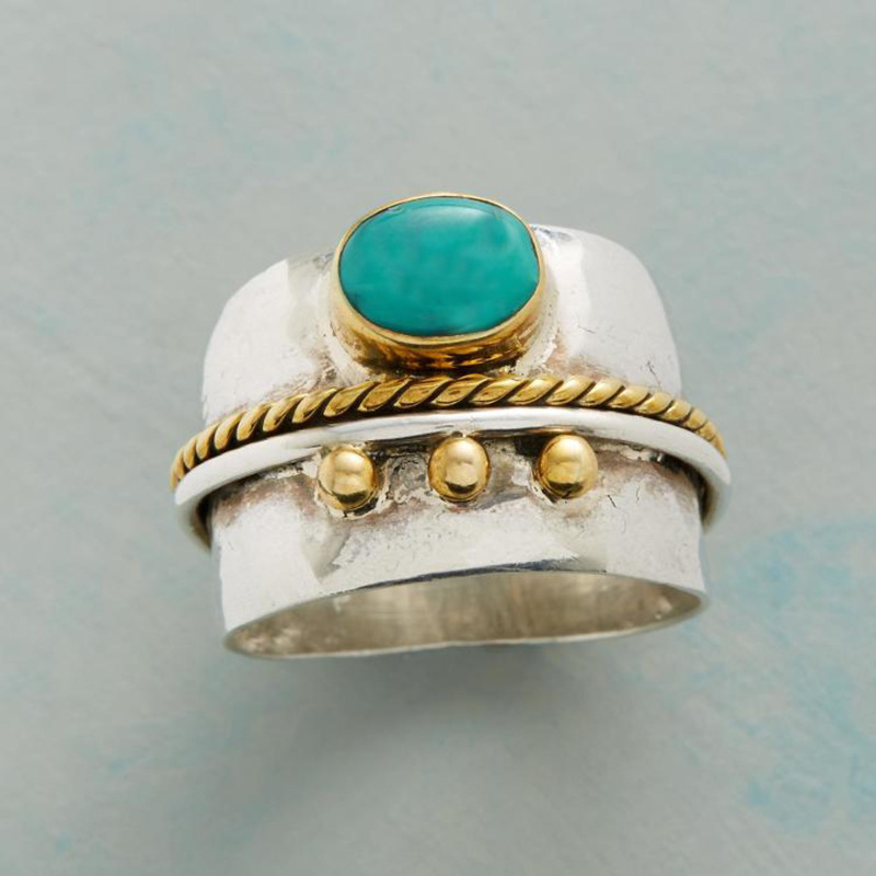 Bague large en turquoise synth - Men'S Vacation Accessories avis et prix