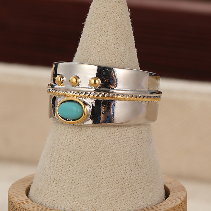 Bague large en turquoise synth - Men'S Vacation Accessories avis et prix