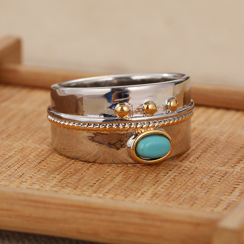 Bague large en turquoise synth - Men'S Vacation Accessories avis et prix