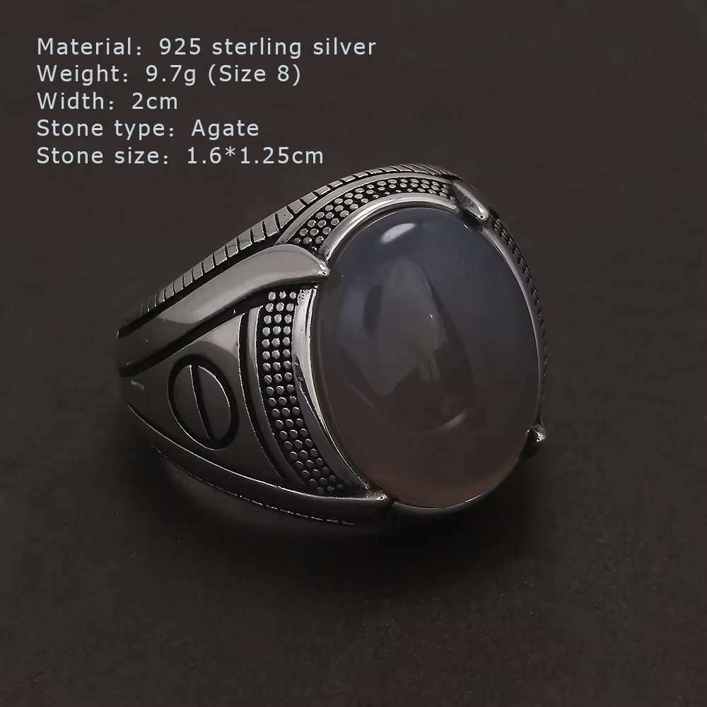 Bague chevalière en Agate en a - Signet Ring Men avis et prix
