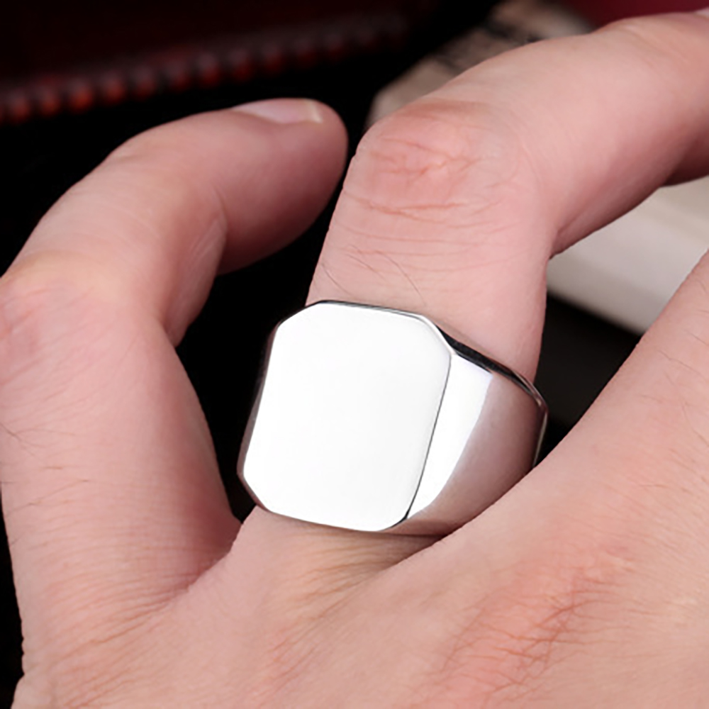 Oral alière carrée de grande l - Signet Ring Men avis et prix