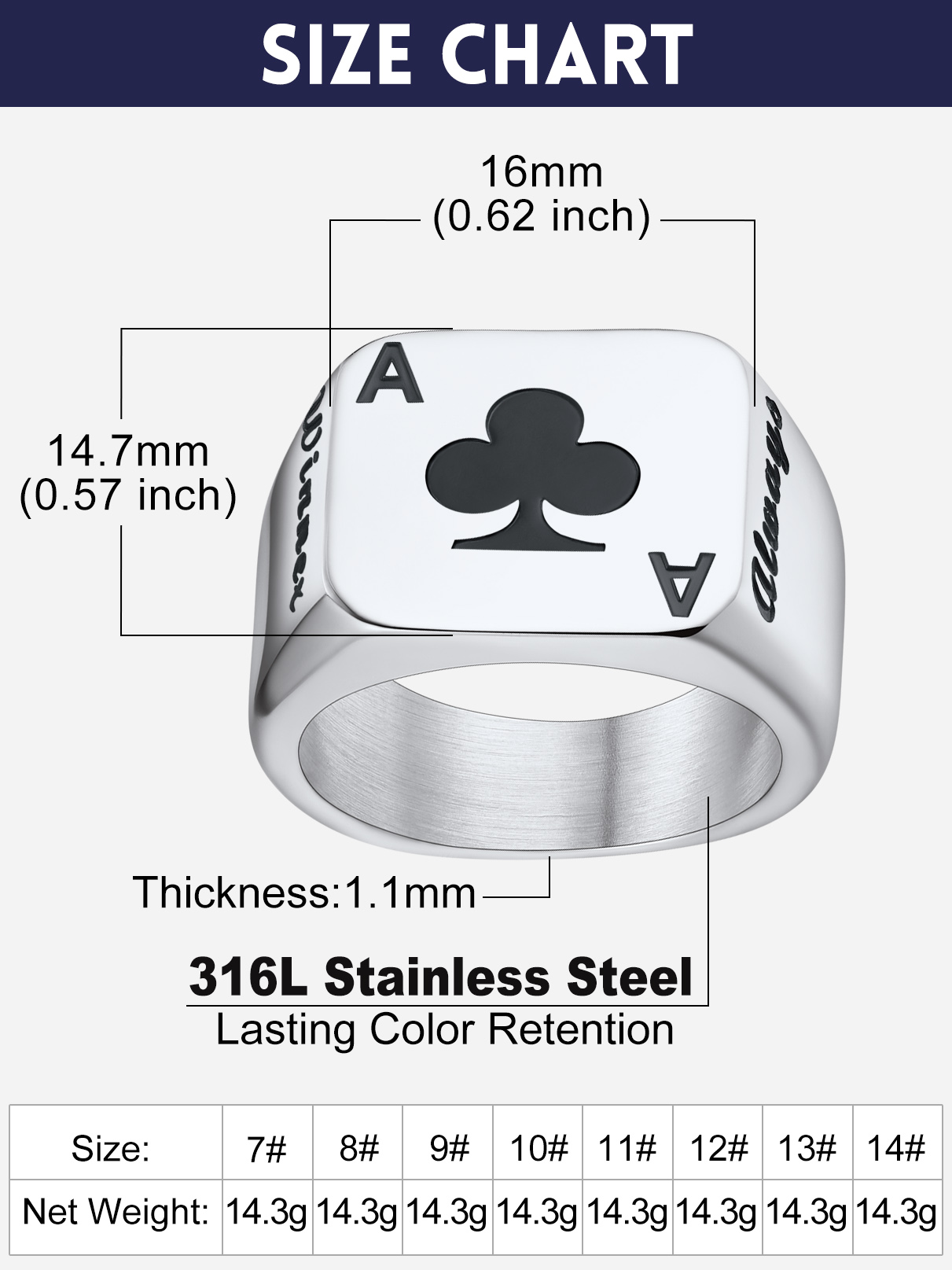 U7 personnalisé carré Rectangl - Signet Ring Men avis et prix
